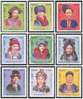 Laos Costumes traditionnels, Ethnies, série de timbres, état MNH, émission 2000, collection Philababa
