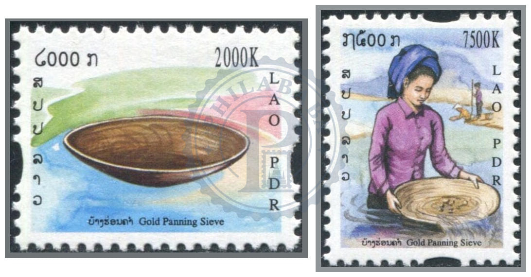 LAOS - Mi 1968/1969 | YT 1592/1593 | Sn 1663/1664 | Sg 1934/1935 - Orpaillage/Gold Panning - MNH 2005