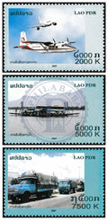 LAOS - Mi 2041/2043 | YT 1664/1666 | Sg 2012/2014 - Avion/Aircraft, Ferry & Camion/Truck - MNH 2007