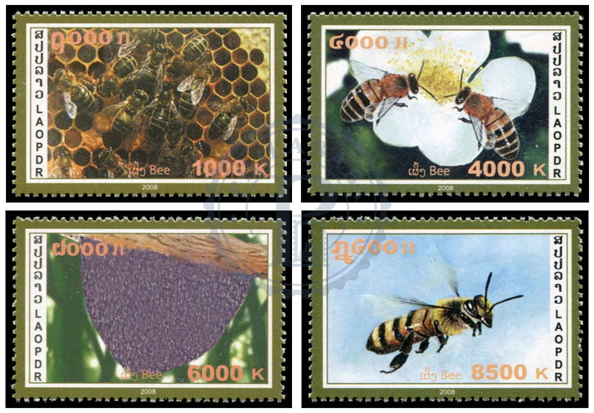 LAOS - Mi 2076/2079 | YT 1693/1696 | Sg 2035/2038 - Abeilles/Bees - MNH 2008