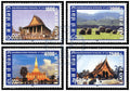 Timbres du Laos Antiquité du Laos — monuments et patrimoine architectural, série de timbres, MNH 2009