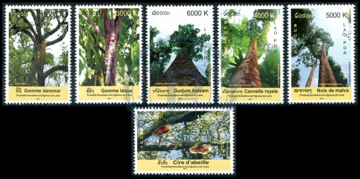 Timbres du Laos Année internationale des forêts, série de timbres, MNH 2011