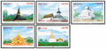 Série de timbres Laos stupas bouddhistes MNH 2013