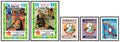 Série Laos cinq timbres anciens à double surcharge visible, état MNH 2014