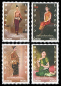 Laos série de timbres costumes féminins traditionnels lao, MNH, émission 2017