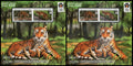 Paire de blocs Laos 2022 tigre, chat doré et panthère nébuleuse MNH