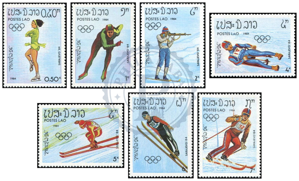 Laos Jeux olympiques/Olympics Sarajevo - Sports d'hiver/Winter Sports MNH 1984 Série de timbres