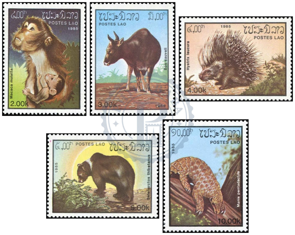 Laos Animaux/Animals - Mammifères/Mammals MNH 1985 Série de timbres