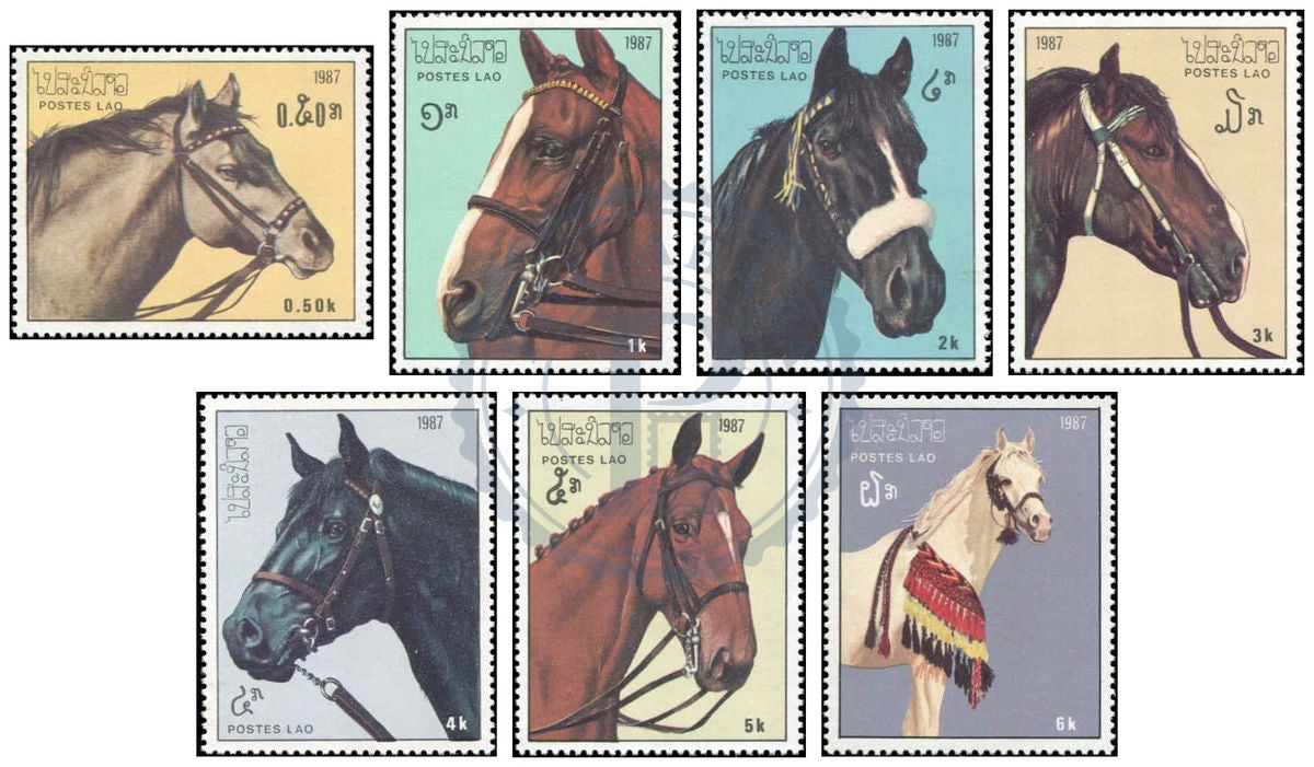 Laos Chevaux/Horses MNH 1987 Série de timbres