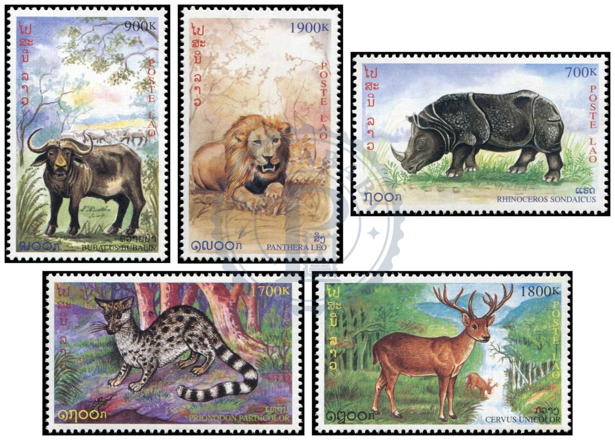 Laos Faune, Mammifères, série de timbres, état MNH, émission 1999, collection Philababa