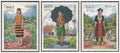 Laos Costumes/Costumes MNH 1987 Série de timbres