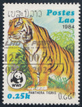 Overprinted stamp of Laos représentant un tigre avec le logo WWF, MNH 2024